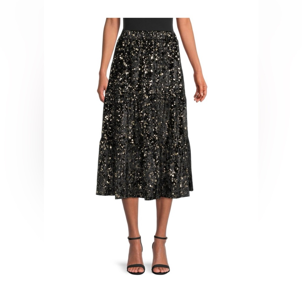 YAL NEW YORK brand new with tags size xs gold foil dotted skirt